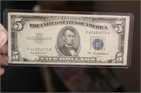 1953 Blue Seal $5.00 Note