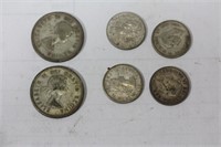 Lot of 6 Canadian Silver Coins