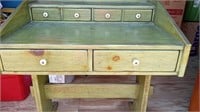 Vintage Green Wooden Desk