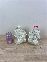 Pair of Floral Bookends