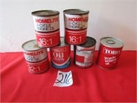6 HOM;ITE 2 CYCLE ENGINE OIL TINS
