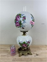Vintage Floral Hurricane Lamp