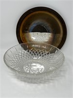 Silver Plate Tray, Crystal Bowl