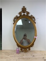 Large Gold Framed Wall Mirror Oval
