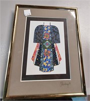 Chinese Robe Art  Famed and Matted, Signed
