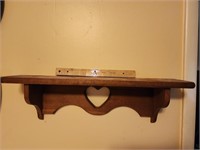 Vintage Country Style Wood Wall Shelf W/ Heart