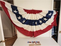 Valley Forge Fan Flag, Flag & Razorback Pins/Patch