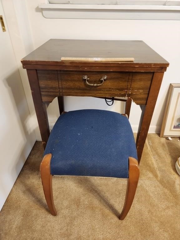 Vintage Singer Sewing Cabinet & Stool