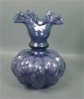 Fenton Mulberry Diamond Quilt Melon Rib Vase