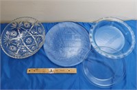 Glass Dishes: Christmas Plate, Snowflake Bowl