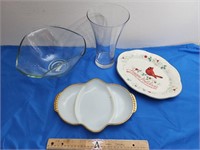 Assortment of Dishes:  Vase, Bowl, Serving Plates