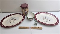 Christmas Platters, Candle Holder, Bowl, Canister