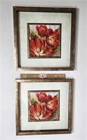 2 Framed Floral Art Work