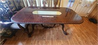 Solid Wood Dining Table w/ 2 Leafs & 8 Chairs