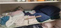 Linens on Shelf: Towels, Cloths, Etc..