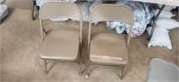 2 Folding Metal Chairs