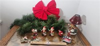 Vintage Mickey Ornaments, Large Bow, Candle Holder