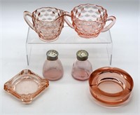 6pc Pink Depression Glass Pieces