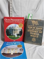 3pc Vntg History of WWII & President Books