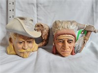 Cowboy & Indian Ceramic Mugs