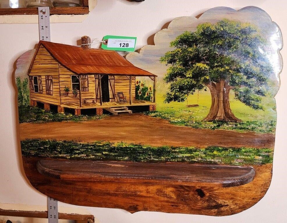 wood slab painting shelf