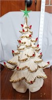 16" white and gold ceramic Christmas tree