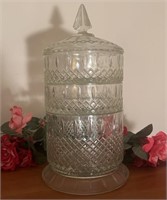 4pc Glass Cookie\Candy Jar & Stem of Roses