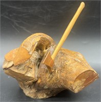 Wood Carving w\Axe Carved