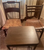 2 Wooden Chairs & 1 Wooden Table