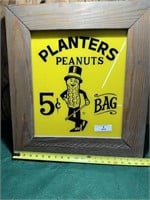 22" X 20" 5cent Planters Peanuts framed sign