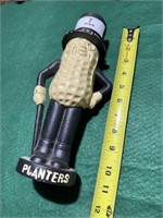 11" Tall cast iron Mr. Peanut bank