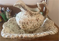 Ceramic Pitcher and Platter