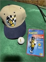 Pro Flite golf ball w/ Mr. Peanut key chain & hat