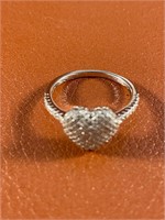 Sterling Silver Heart Shaped Ring