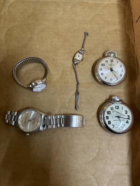 2 old pocket watches- one very old Ingraham Ladies