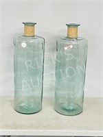 Pair of 30" tall Recycled glass vases