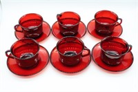 12pc Anchor Hocking Tea Cups & Saucers
