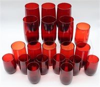 20pc Anchor Hocking Ruby Red Glasses