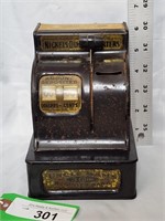 Small tin cash register bank