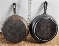 2 cast iron skillets #7 and #8