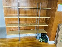 free standing wire frame & wood shelf