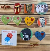 Collection of Vintage Rolling Stones Pins/Buttons