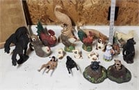Lot of ceramics Roosters, bunnies , horses and mor