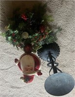 Christmas Lot, Wreath, Santa & Candle Holder