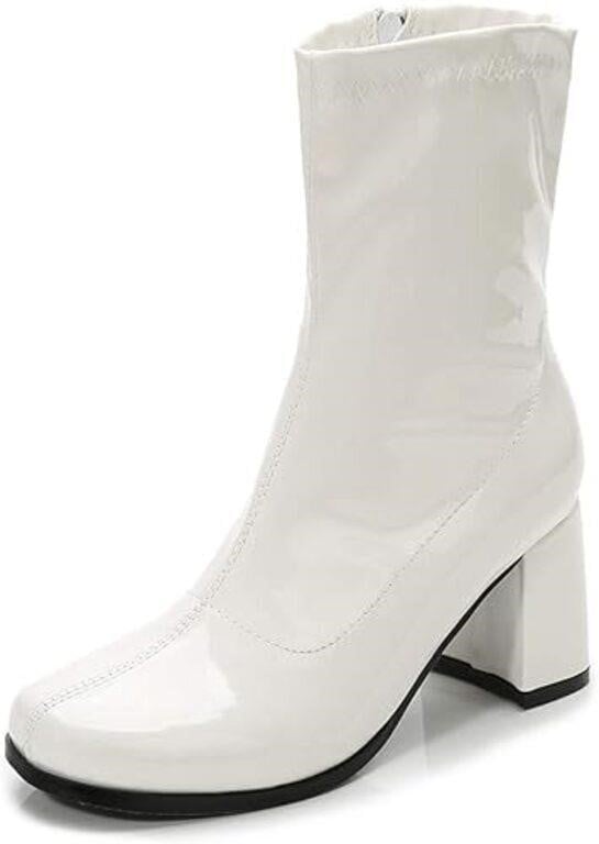 LIURUIJIA Women's Go Go Boots Mid Calf Block Heel