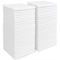 AIDEA Microfiber Cleaning Cloths White-50PK,