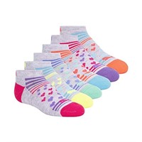 PUMA Kids' Little Girls' 6 Pairs Low Cut Socks,