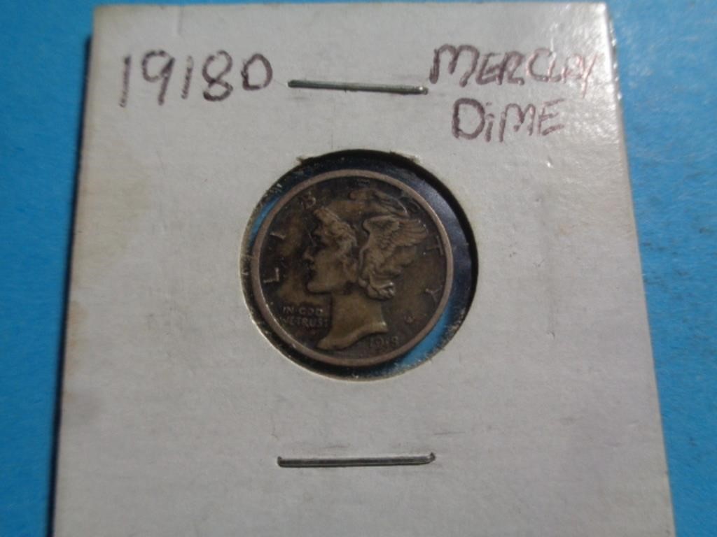 1918 - D MERCURY DIME / RK