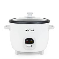 AROMA Rice Cooker, 3-Cup (Uncooked) / 6-Cup