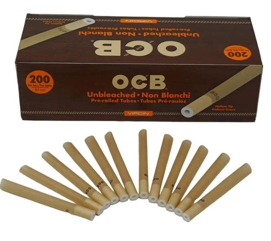 OCB Pre-Rolled Tubes - 200 Unbleached Paper Tube